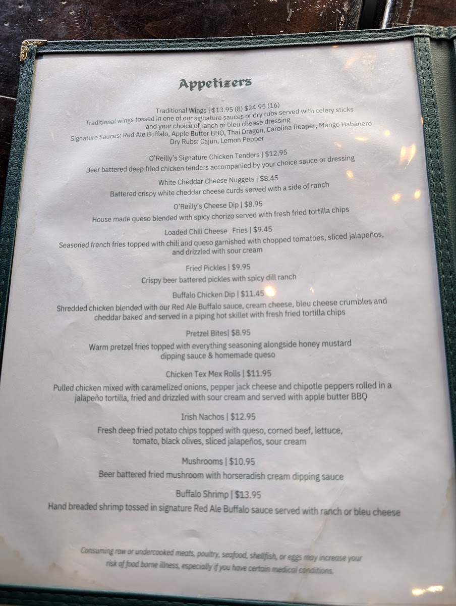 O'Reilly's Irish Pub & Restaurant Menu - Image 4