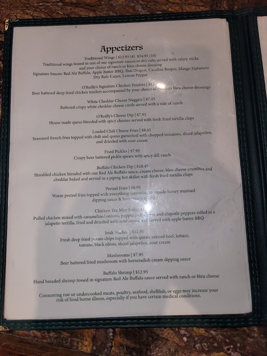 O'Reilly's Irish Pub & Restaurant Menu - Image 6